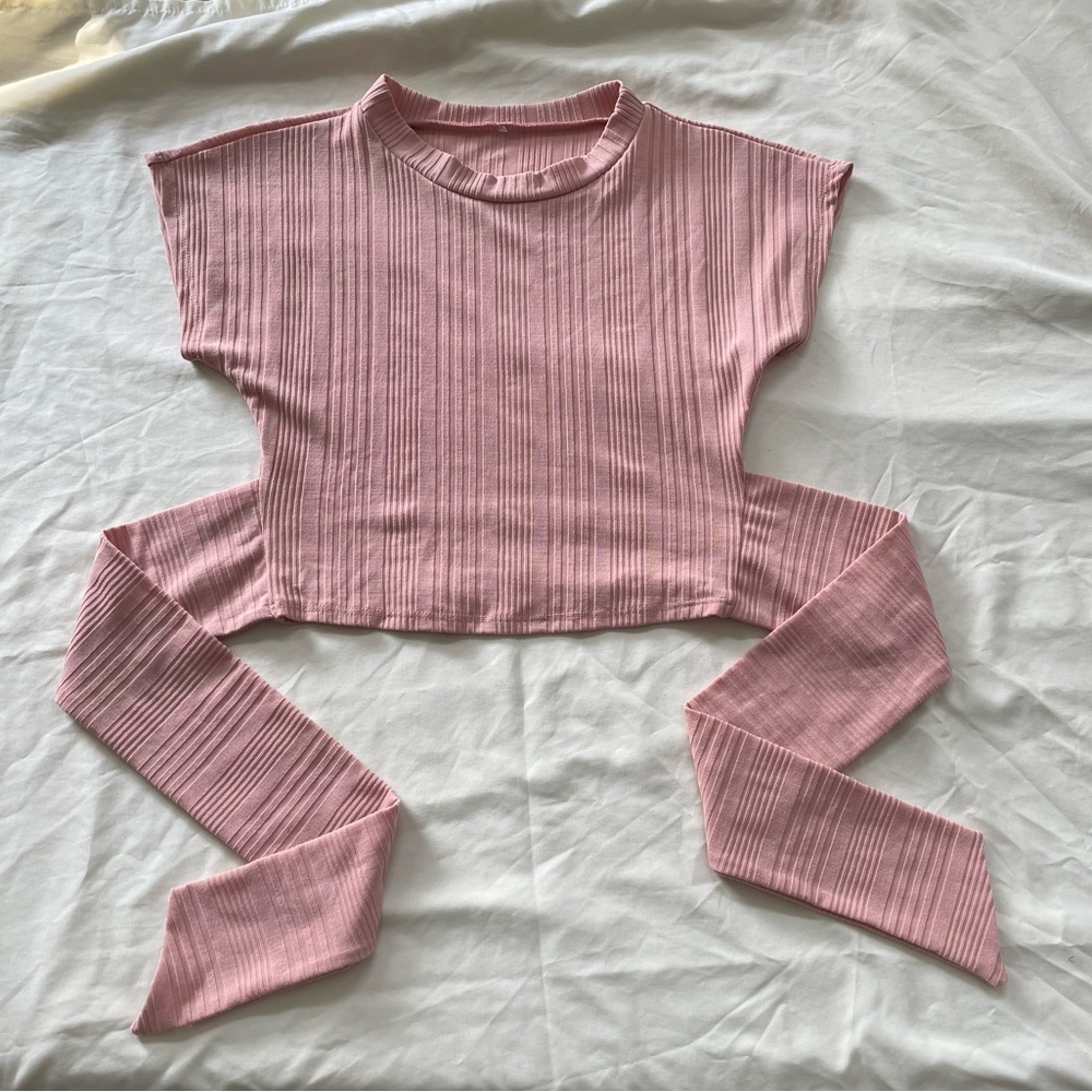 Cute Pink Wrap Crop Top